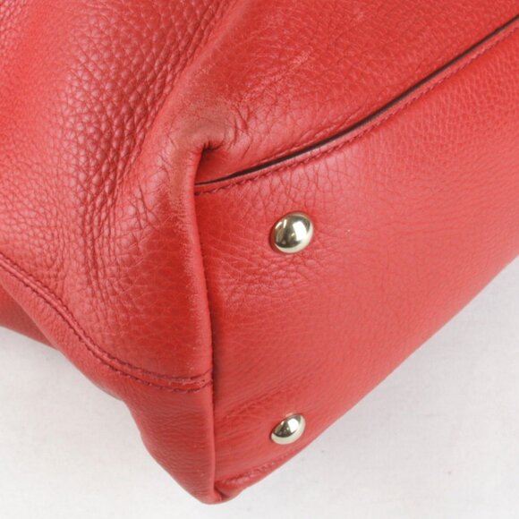 GUCCI Red Leather Tote Bag - Picture 4 of 12